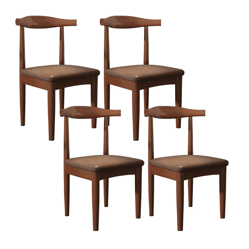 Contemporary Matte Finish Upholstered Side Chair Home Open Back Dining Chair