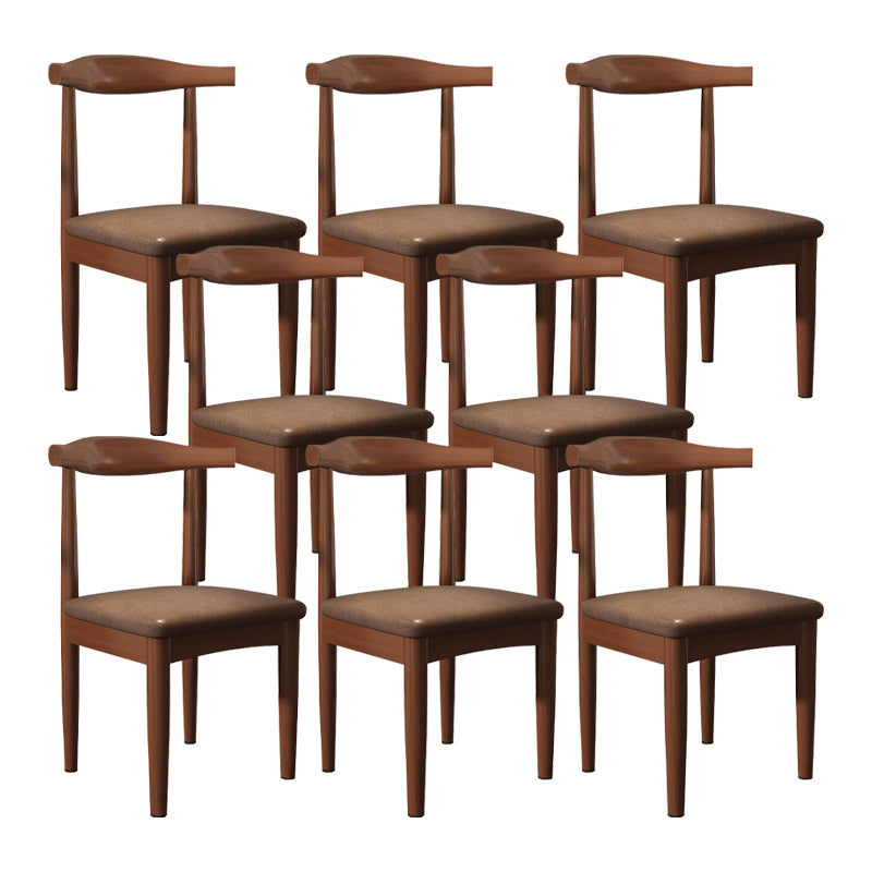 Contemporary Matte Finish Upholstered Side Chair Home Open Back Dining Chair