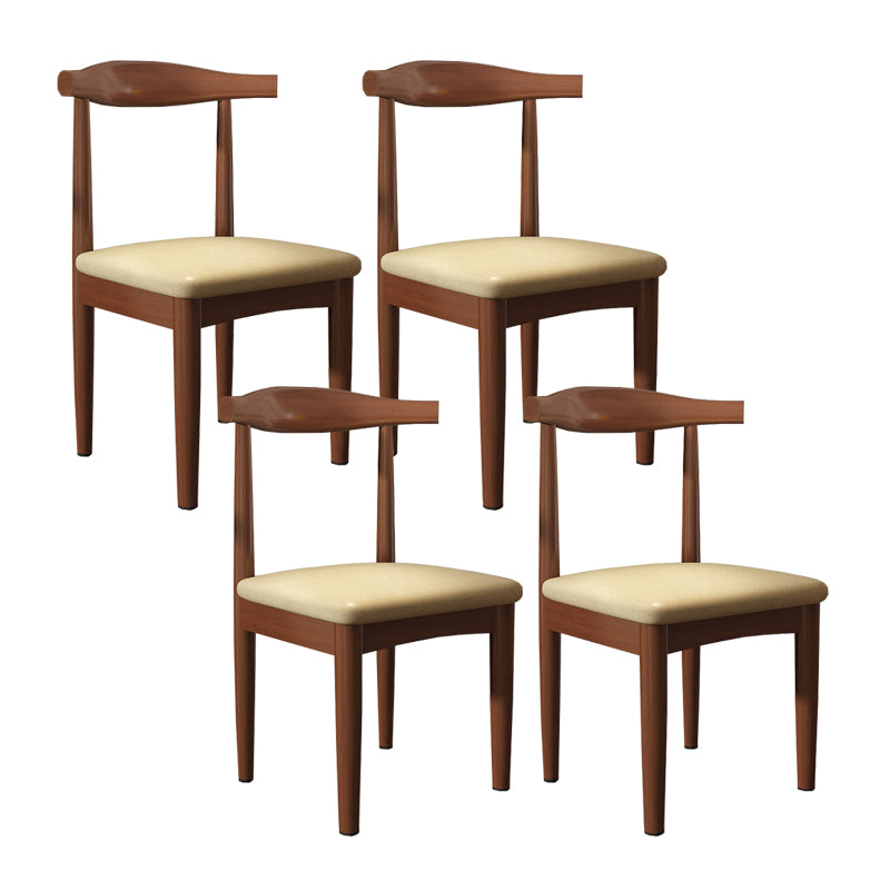 Contemporary Matte Finish Upholstered Side Chair Home Open Back Dining Chair