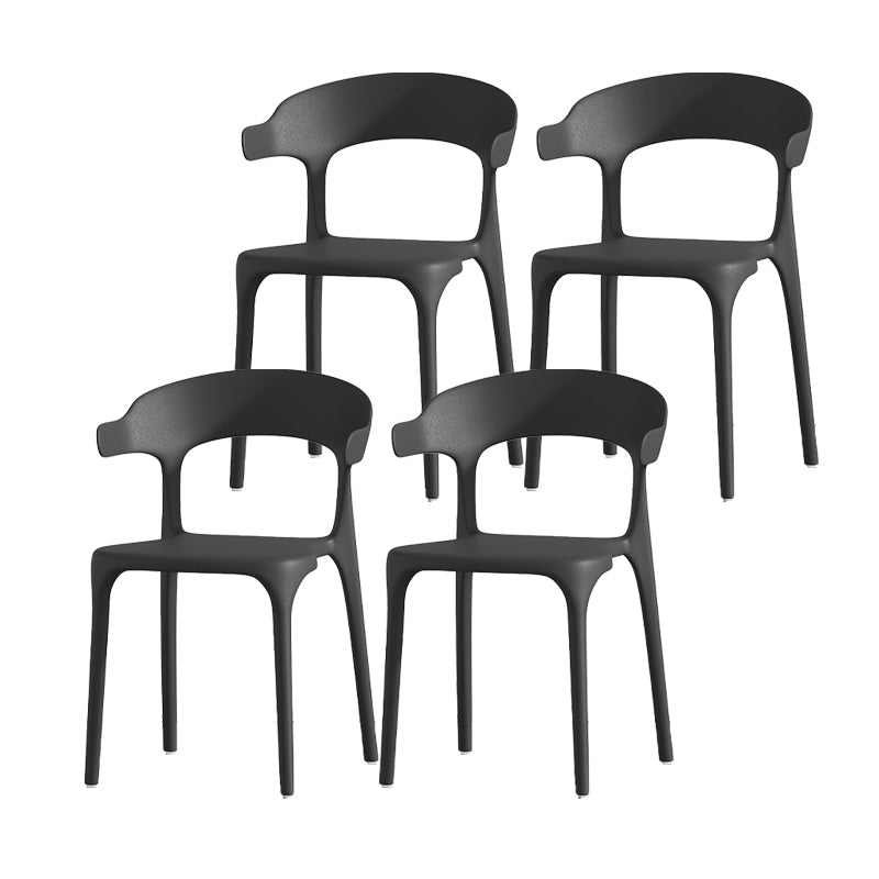 Scandinavian Matte Finish Plastic Dining Chair Milk Tea Shop Stacking Arm Chair