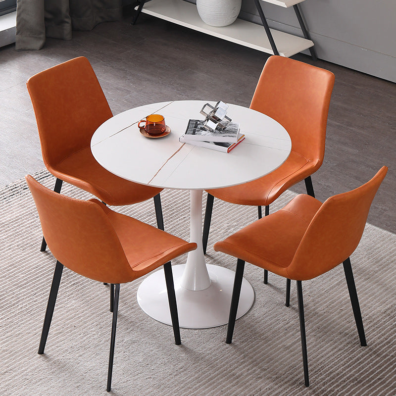 Glam Sintered Stone Dining Table Set Round 1/2/3/4/5 Pieces Dining Set for Home Use