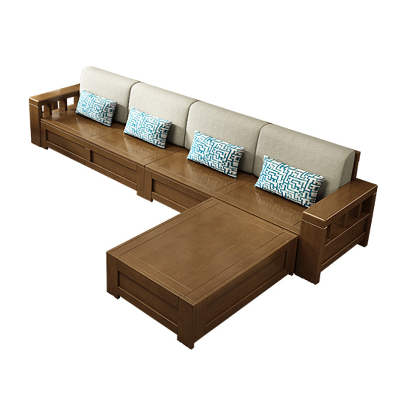Craftsman Recessed Arm Sofa with Pillows 33.46" for Living Room