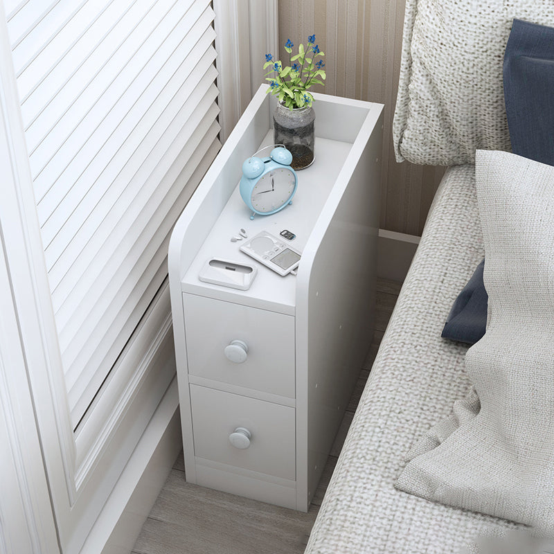 Wood Nightstand with Drawer Storage 20-inch Tall Modern Night Table