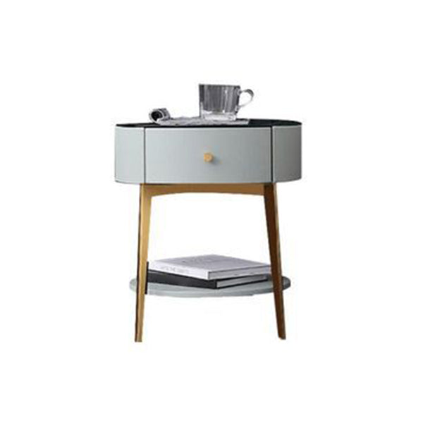 4 Legs Nightstand 22" Tall Accent Table Nightstand with Drawer and Shelf