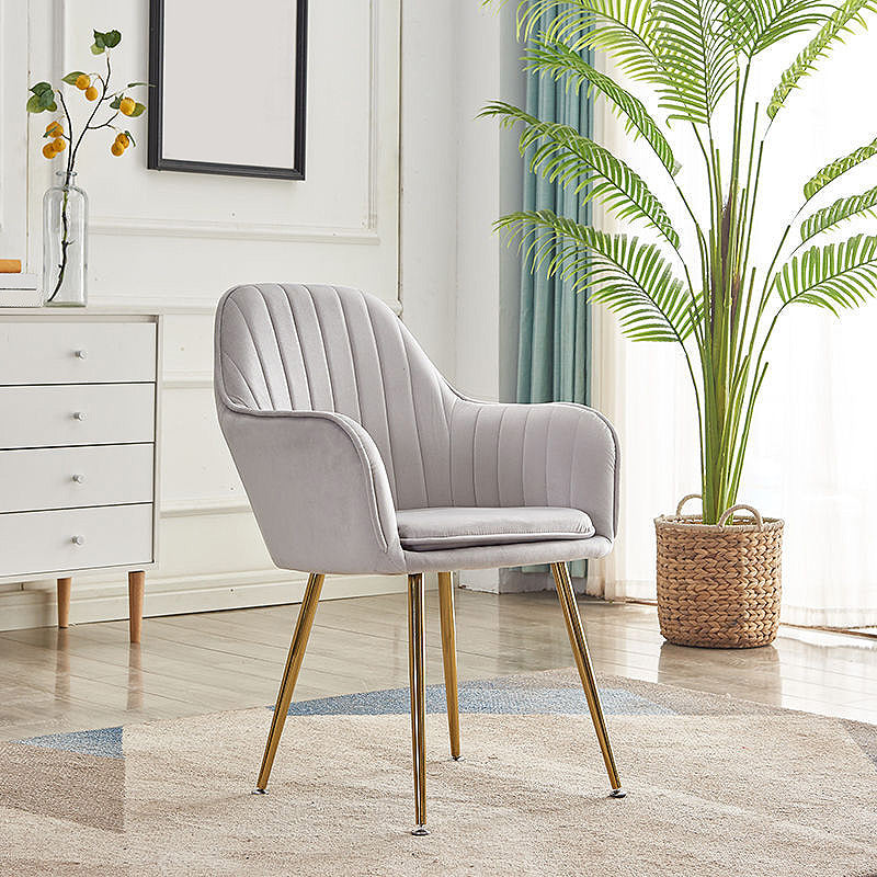 Flared Arms Solid Color 23.6"Wide Armchair with Basic Four Legs