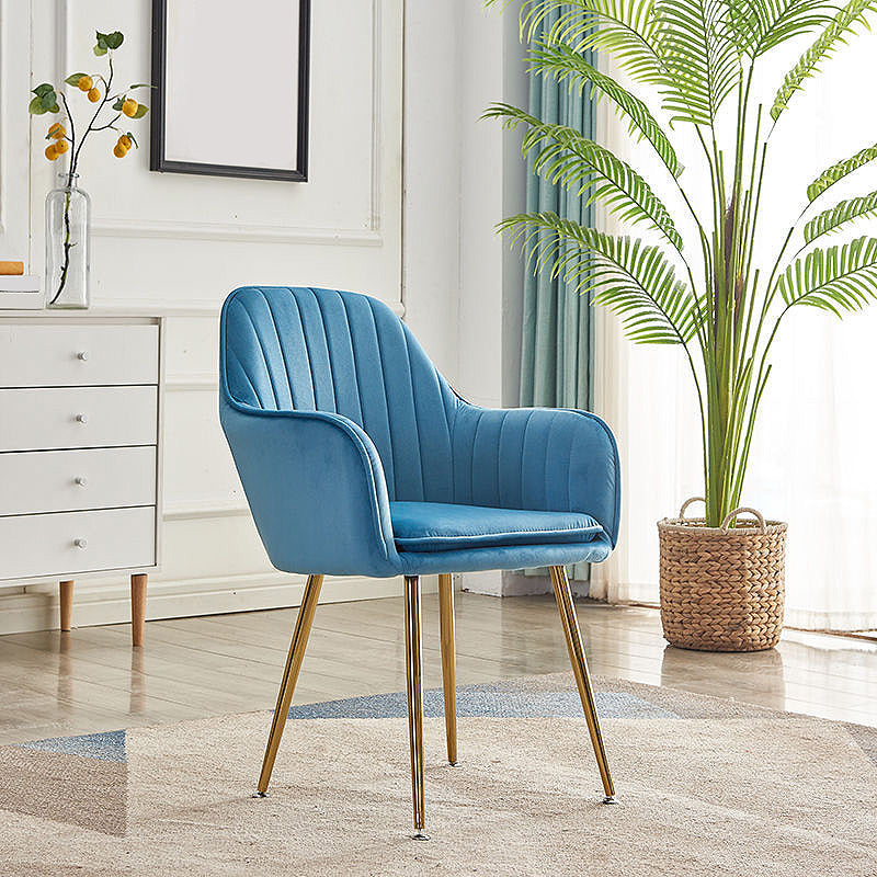 Flared Arms Solid Color 23.6"Wide Armchair with Basic Four Legs