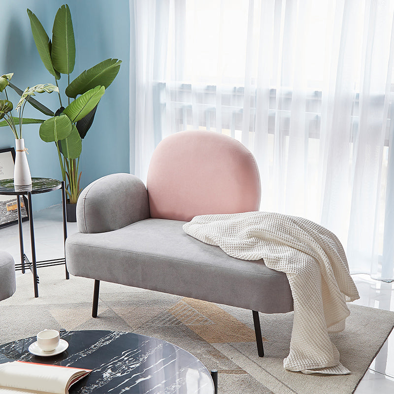 Contemporary Cotton Blend Single Arm Tight Back Light-grey Sofa Set