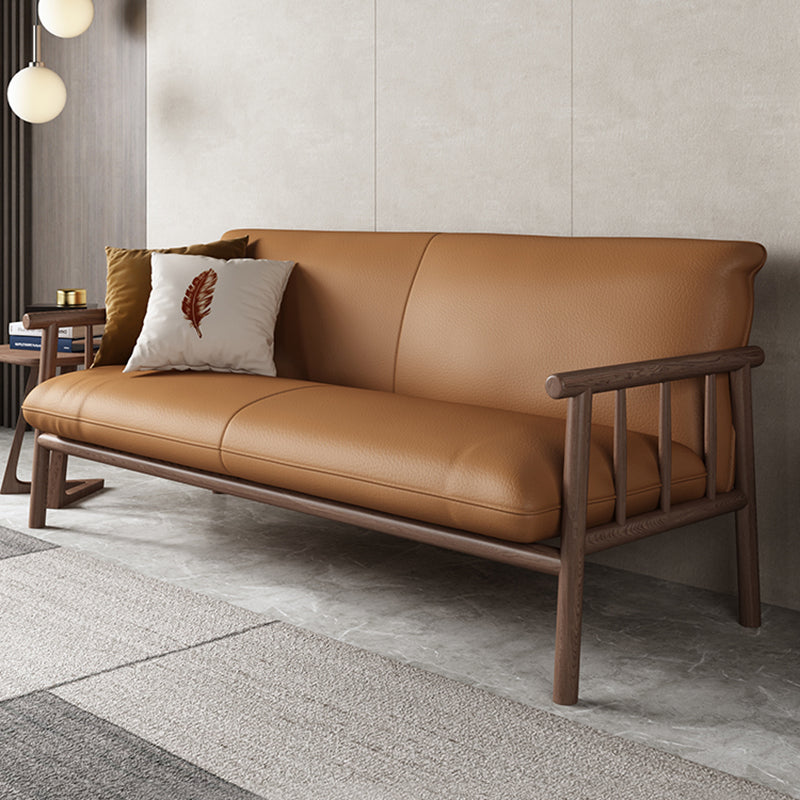 Mid-Century Modern Faux Leather Sofa 29 "W Square Arm Couch for Living Room