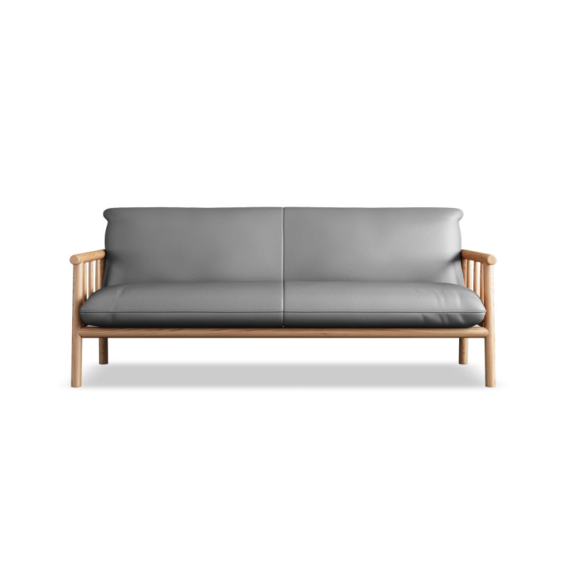 Mid-Century Modern Faux Leather Sofa 29 "W Square Arm Couch for Living Room