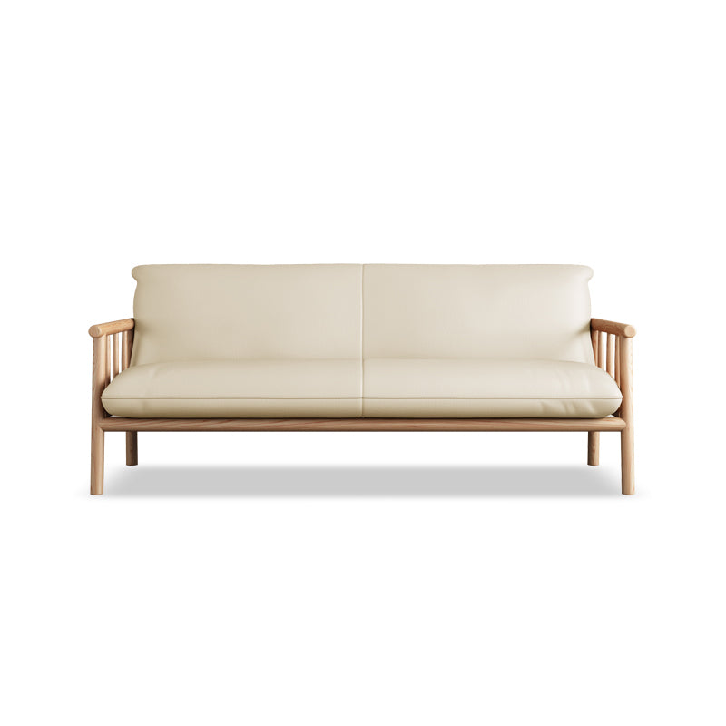 Mid-Century Modern Faux Leather Sofa 29 "W Square Arm Couch for Living Room