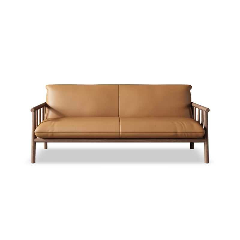 Mid-Century Modern Faux Leather Sofa 29 "W Square Arm Couch for Living Room