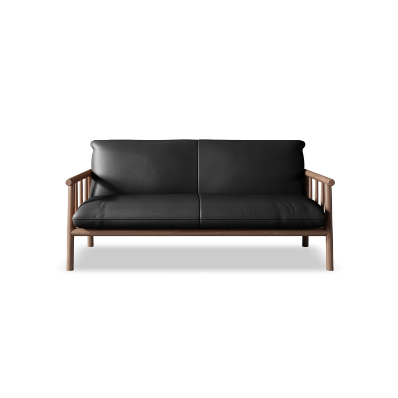 Mid-Century Modern Faux Leather Sofa 29 "W Square Arm Couch for Living Room