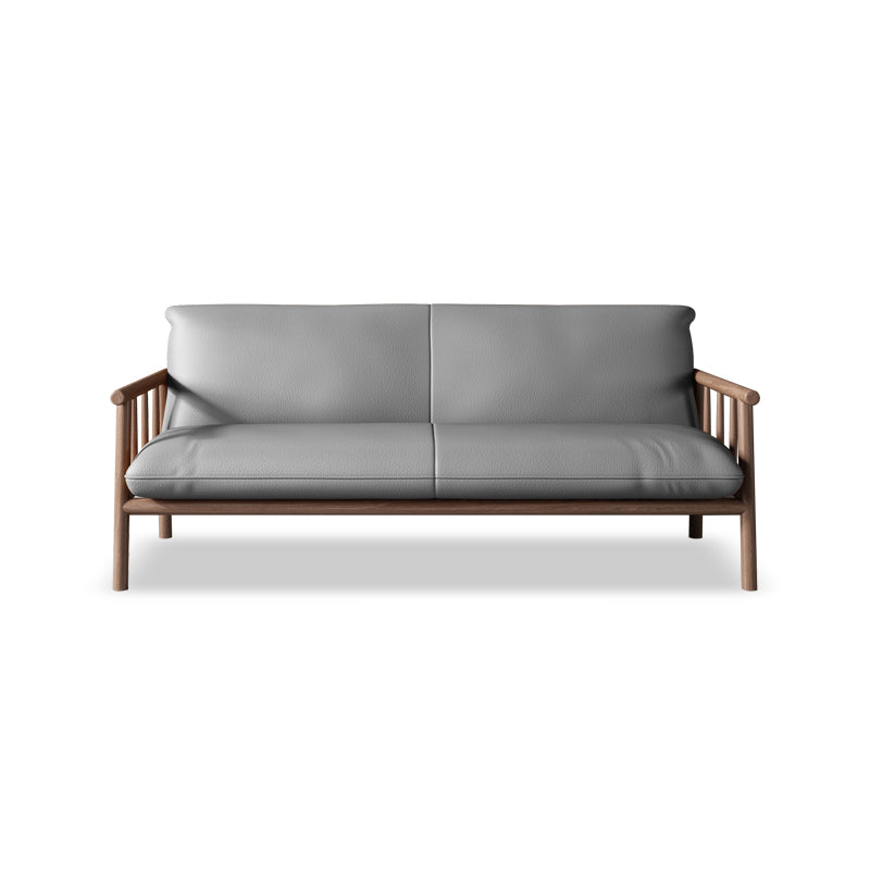 Mid-Century Modern Faux Leather Sofa 29 "W Square Arm Couch for Living Room
