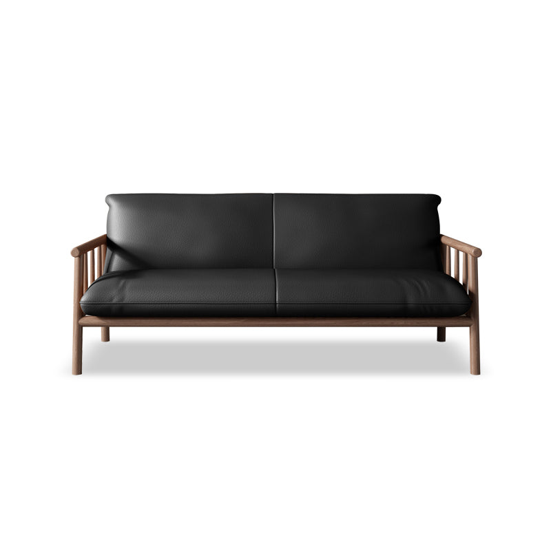 Mid-Century Modern Faux Leather Sofa 29 "W Square Arm Couch for Living Room
