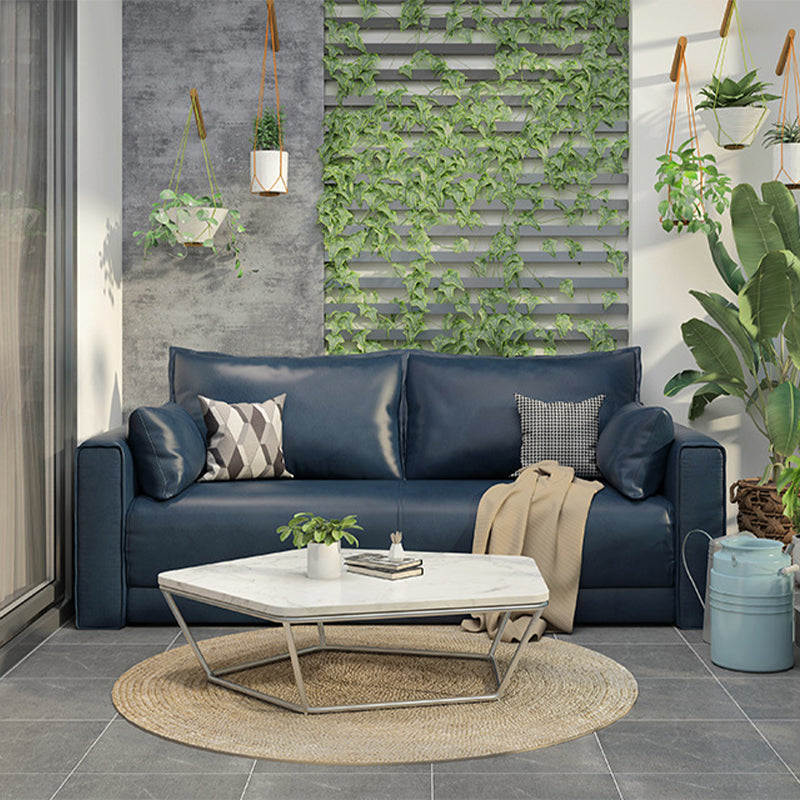 Standard Genuine Leather and Faux Leather Down Fill Sponge Loveseat