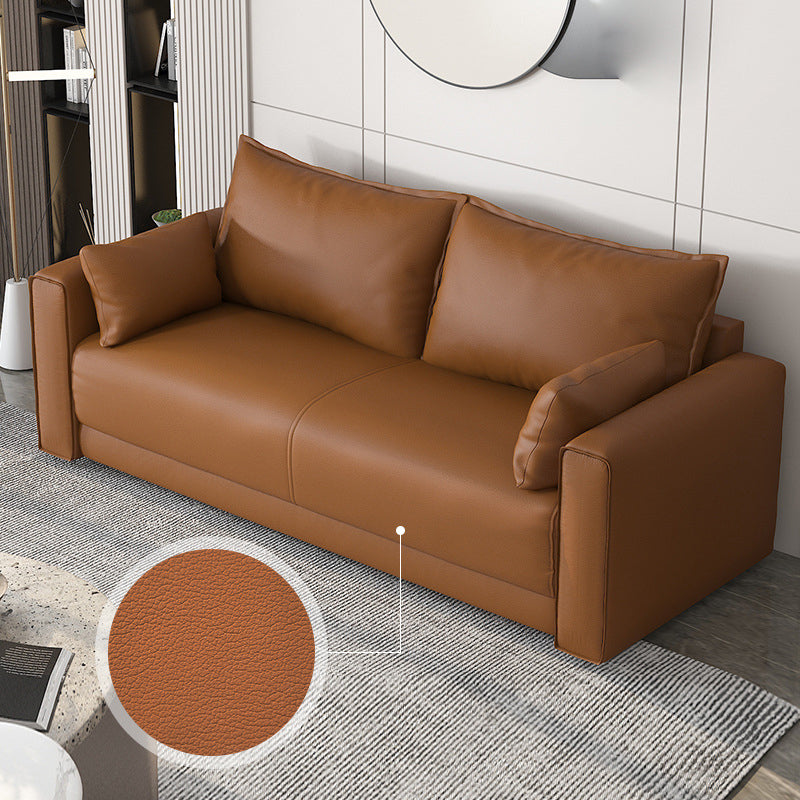 Standard Genuine Leather and Faux Leather Down Fill Sponge Loveseat