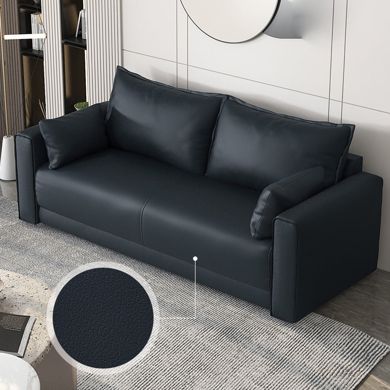 Standard Genuine Leather and Faux Leather Down Fill Sponge Loveseat