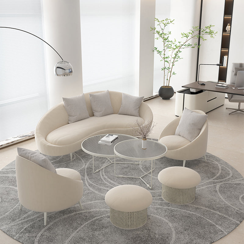 Beige Scandinavian Sofa with Tight Back 93' Wide for Living Room