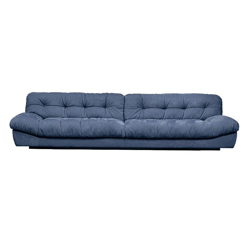 Modern Style Pine Material Base Cloth Art & Deerskin Blue Rectangular Armrest Sofa