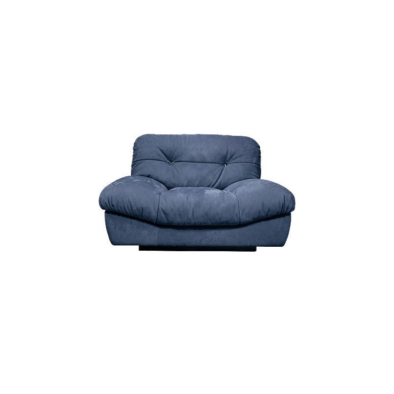Modern Style Pine Material Base Cloth Art & Deerskin Blue Rectangular Armrest Sofa