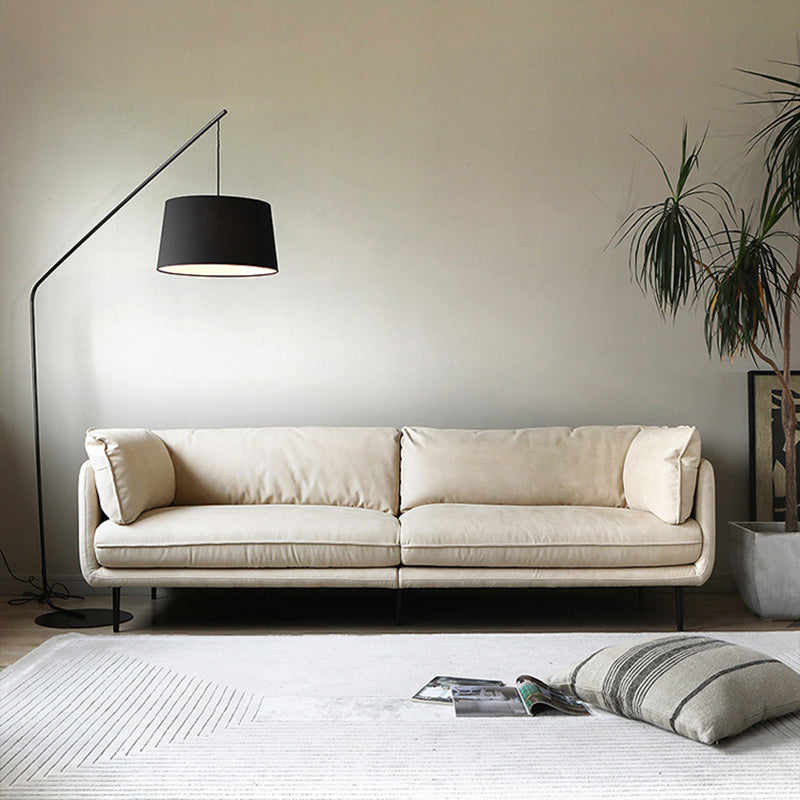 Modern Style Cloth Art & Rectangle Sofa of Coriaceous Rice White