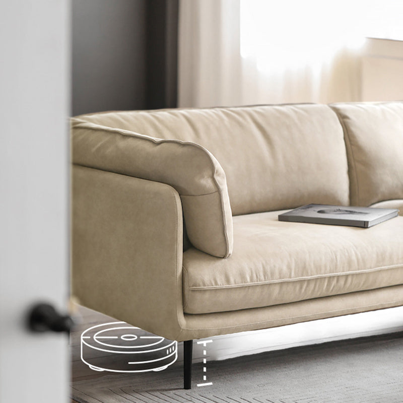 Modern Style Cloth Art & Rectangle Sofa of Coriaceous Rice White