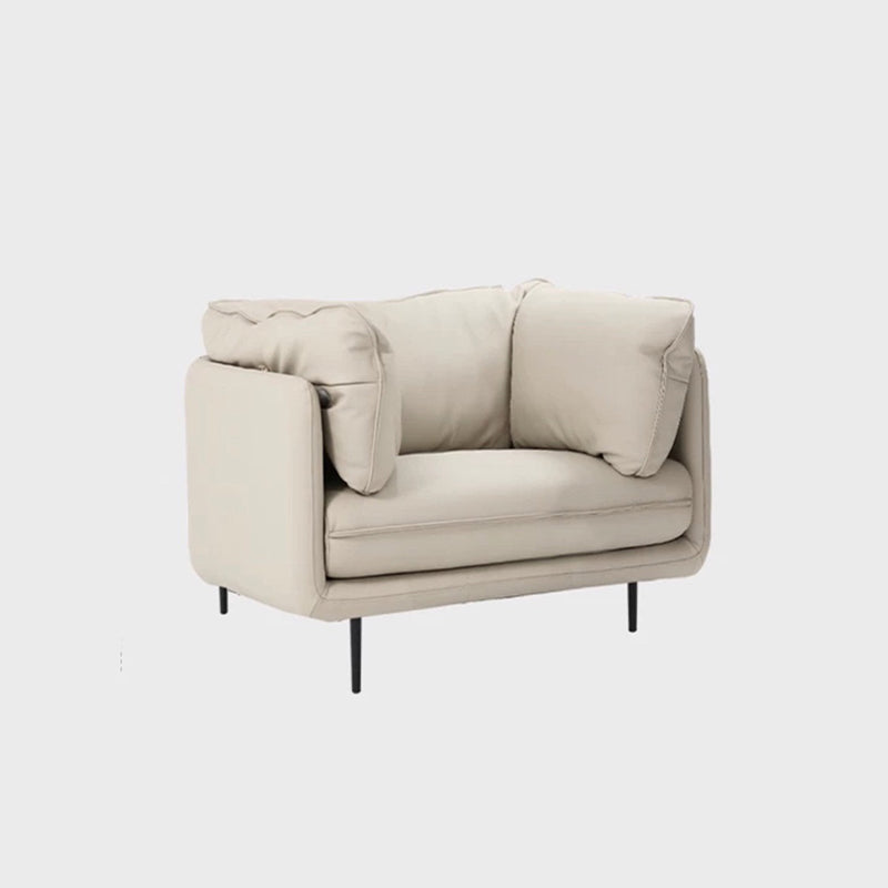 Modern Style Cloth Art & Rectangle Sofa of Coriaceous Rice White