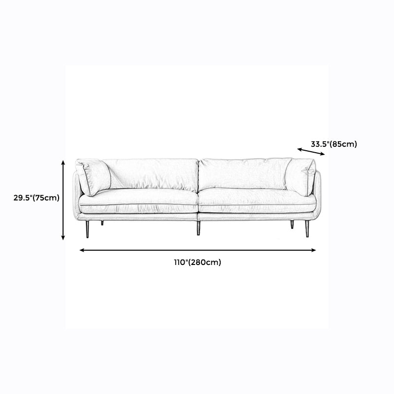 Modern Style Cloth Art & Rectangle Sofa of Coriaceous Rice White
