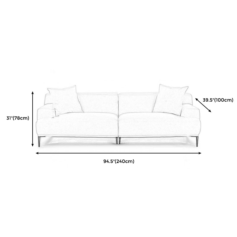Linen Recessed Arm Sofa 38"W Modern Cushions Sofa for Living Room