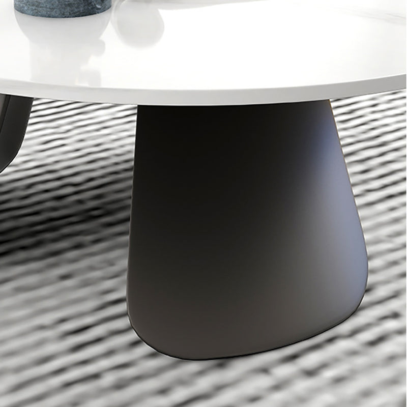 Slate and Metal Round 3 Legs Coffee Table Modern Table for Living Room
