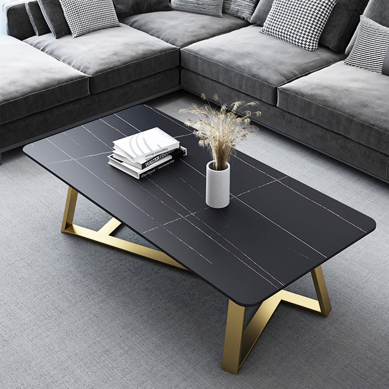 Trestle Marble Cocktail Table Contemporary Rectangular Coffee Table