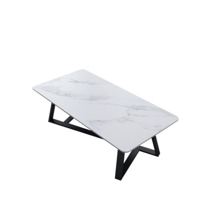 Trestle Marble Cocktail Table Contemporary Rectangular Coffee Table