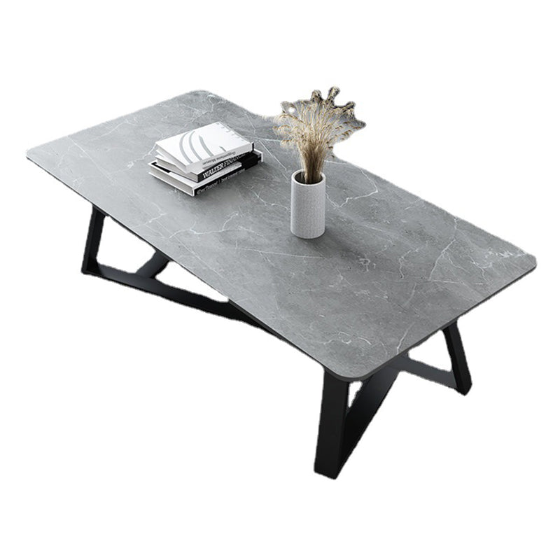 Trestle Marble Cocktail Table Contemporary Rectangular Coffee Table