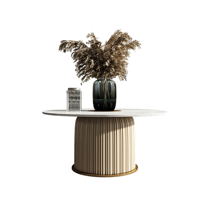 Ceramic Veneer Material Round Metal Material Modern Style Coffee Table