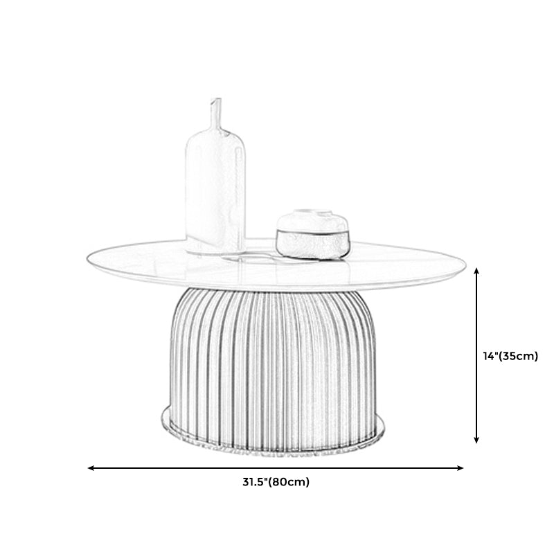 Ceramic Veneer Material Round Metal Material Modern Style Coffee Table