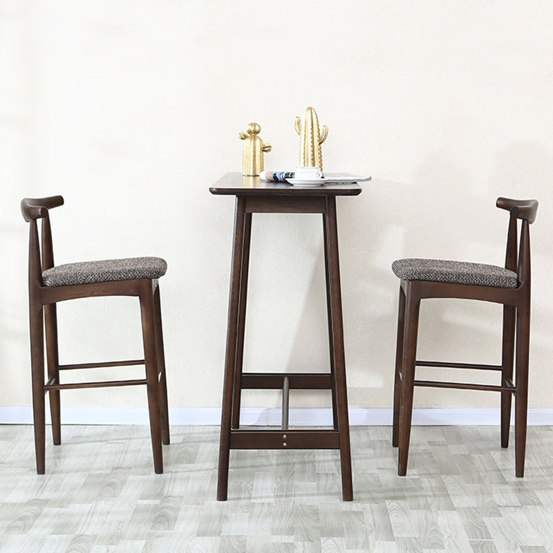 Modern Solid Wood Bistro Accent Dining Table Rectangle Indoor Patio Bar Table
