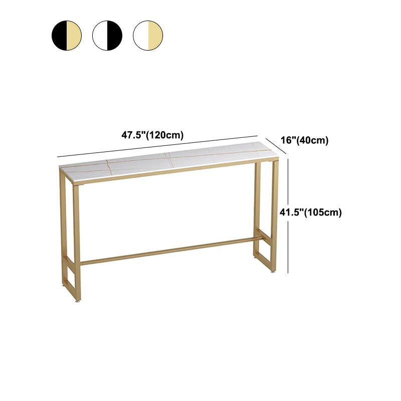 Contemporary Stone Top Bar Table 42-inch Height Iron Pedestal Bistro Table