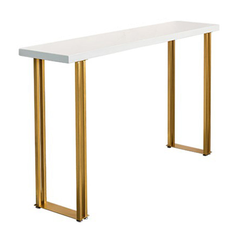 Glam Style Bar Table 42-inch Height Wood Top Bistro Table with Gold Pedestal