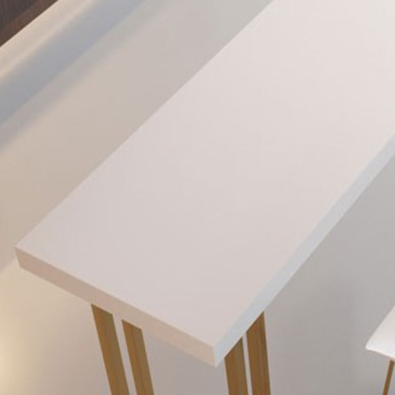 Glam Style Bar Table 42-inch Height Wood Top Bistro Table with Gold Pedestal