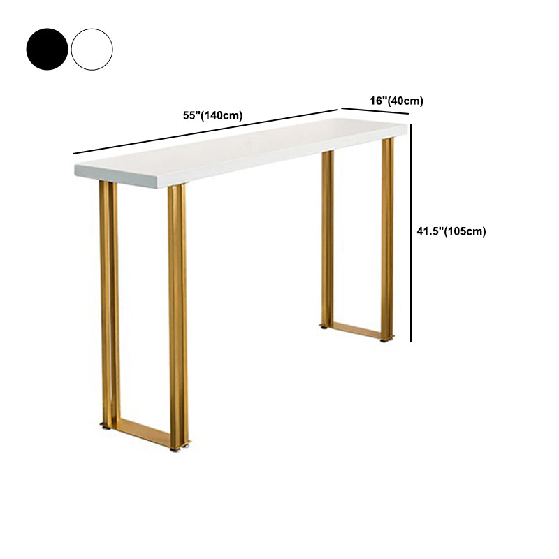 Glam Style Bar Table 42-inch Height Wood Top Bistro Table with Gold Pedestal