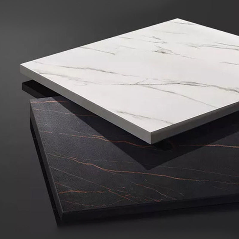 Stone Bar Dining Table Glam Bar Table with Double Pedestal for Living Room Kitchen