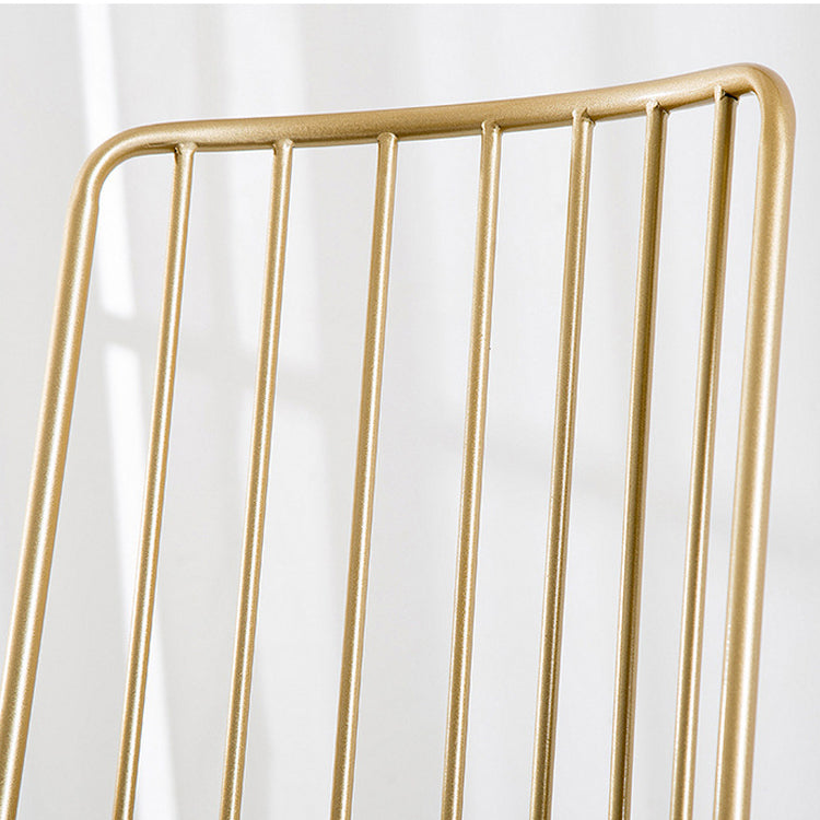 Glam Style Upholstered Bar Stools Armless Low Back Stools with Metal Base