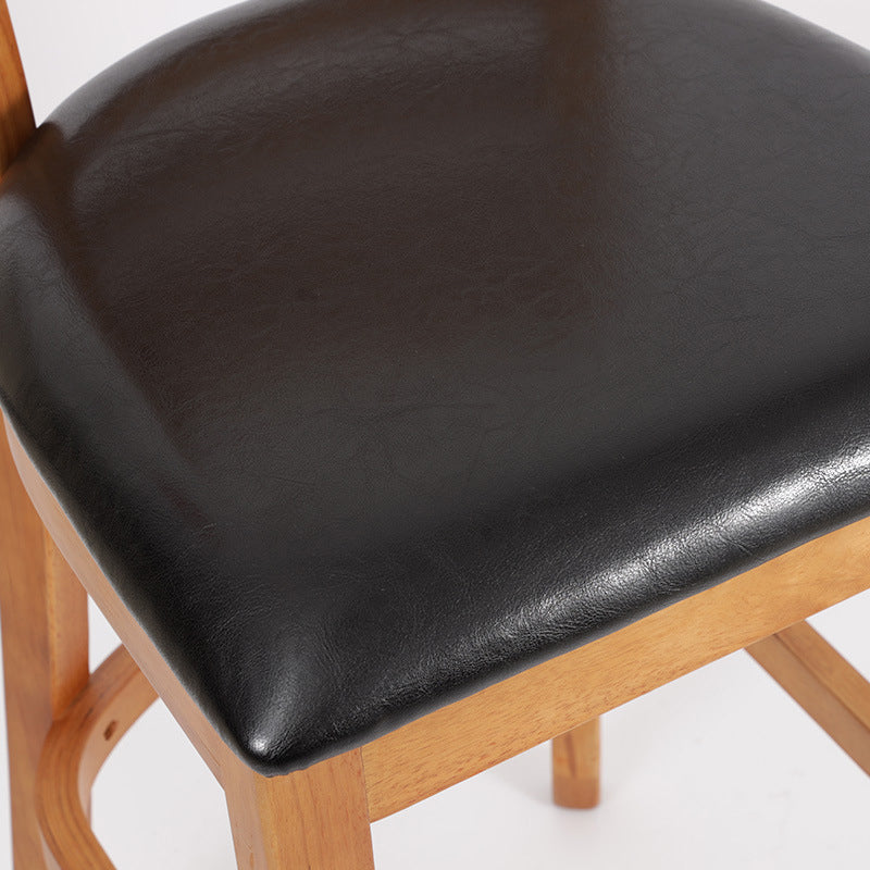 Modern Style Low Back Bar stool PU Leather Counter Bar Stool with Wooden Legs