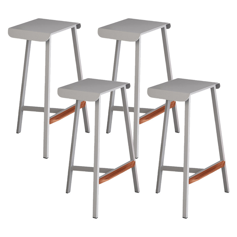 Modern Armless Backless Counter Stool Iron Cafe Bar Stool with Seat and Pedal