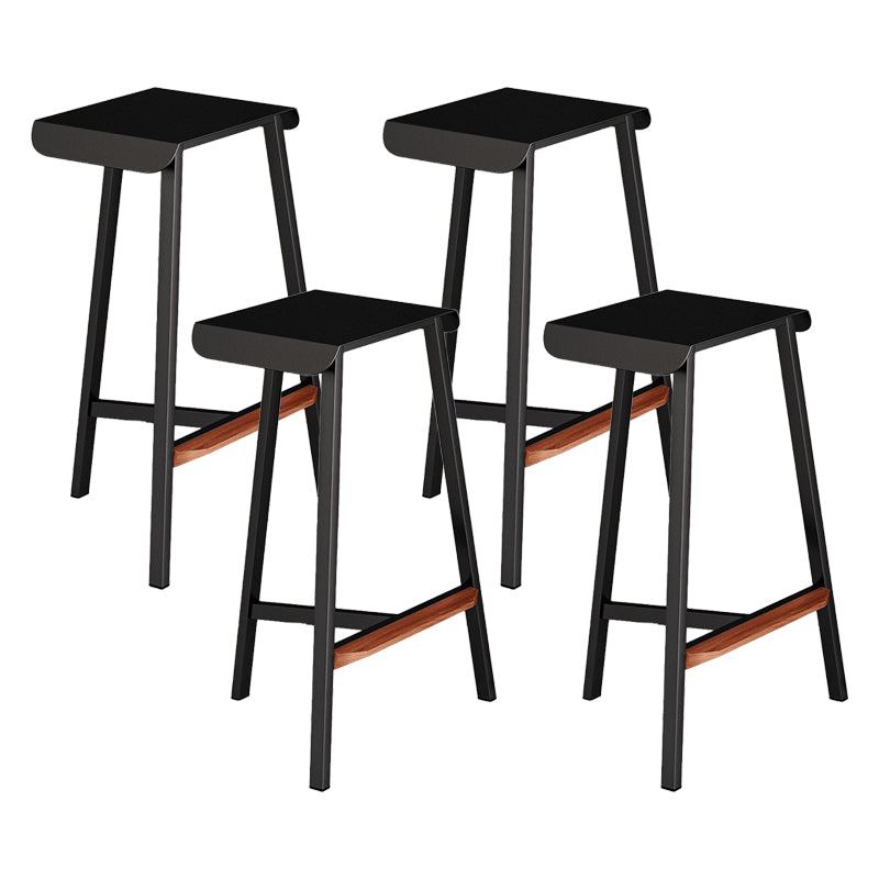 Modern Armless Backless Counter Stool Iron Cafe Bar Stool with Seat and Pedal
