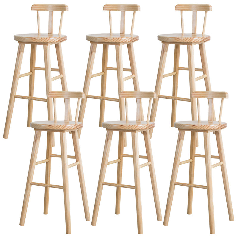 Cafe Modern Simple Barstool Wood 4 Legs Bar Stool with Pedal