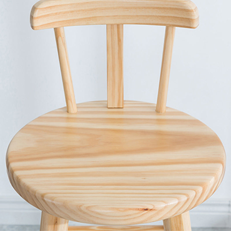 Cafe Modern Simple Barstool Wood 4 Legs Bar Stool with Pedal