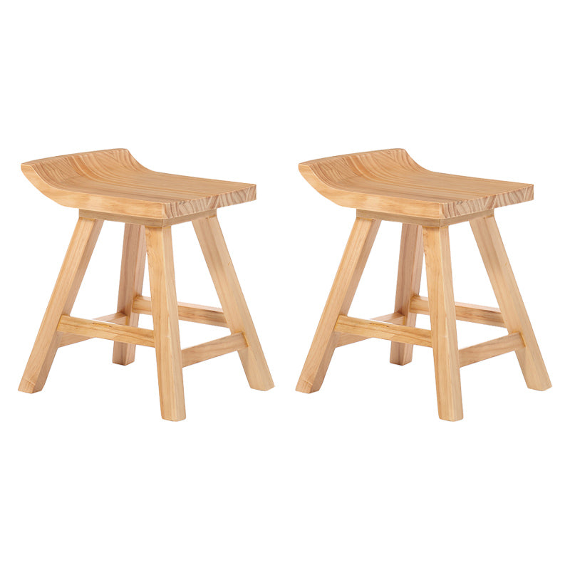 Modern Armless Backrest Counter Stool Wood Cafe Bar Stool with Seat and Pedal