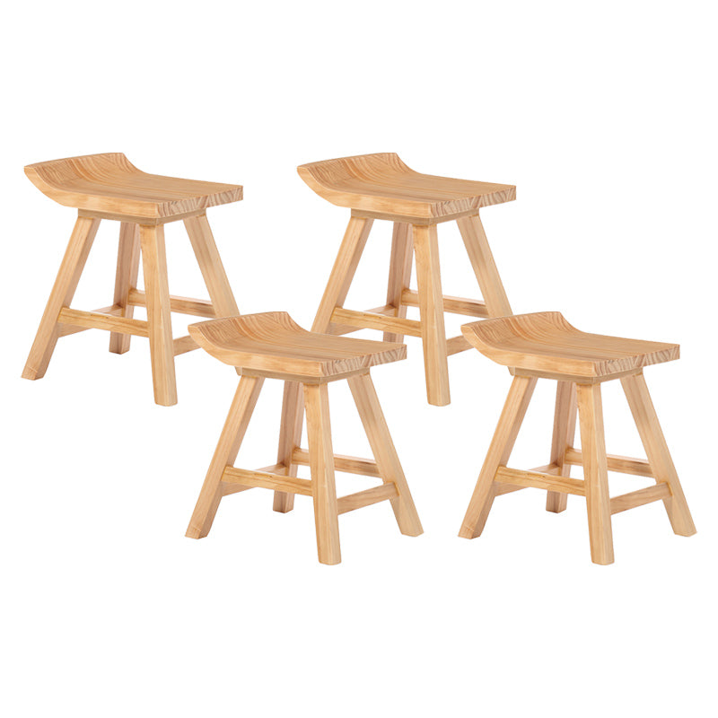 Modern Armless Backrest Counter Stool Wood Cafe Bar Stool with Seat and Pedal