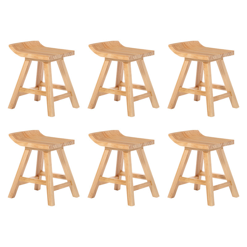 Modern Armless Backrest Counter Stool Wood Cafe Bar Stool with Seat and Pedal